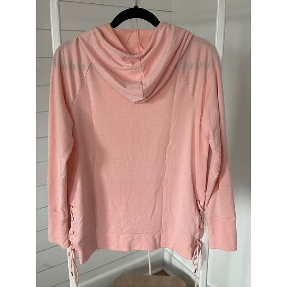 Marika hooded long sleeve t-shirt women’s small salmon cowl neck yoga activewear - Picture 4 of 5